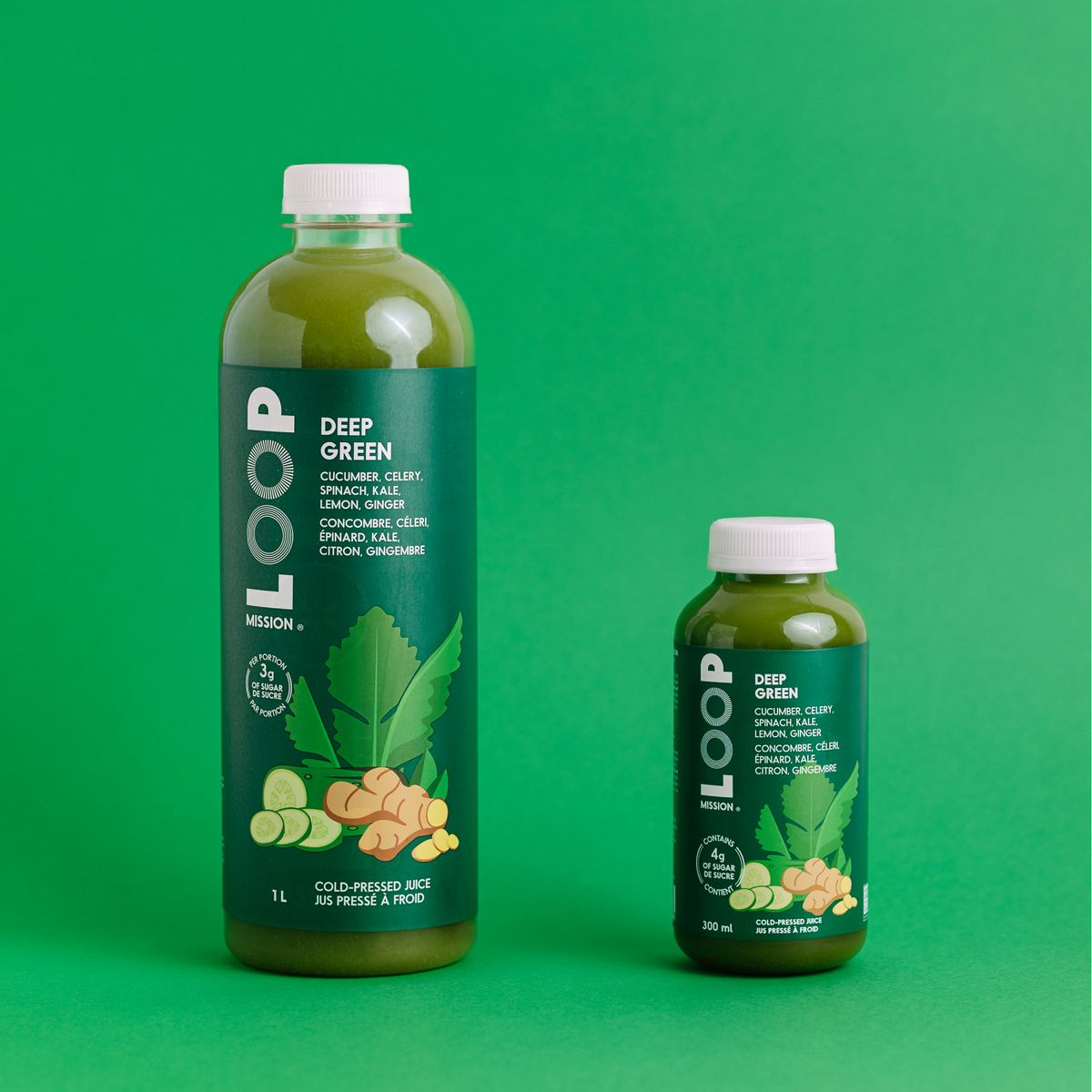 DEEP GREEN 300ml - Cold Pressed Juice - LOOP Mission