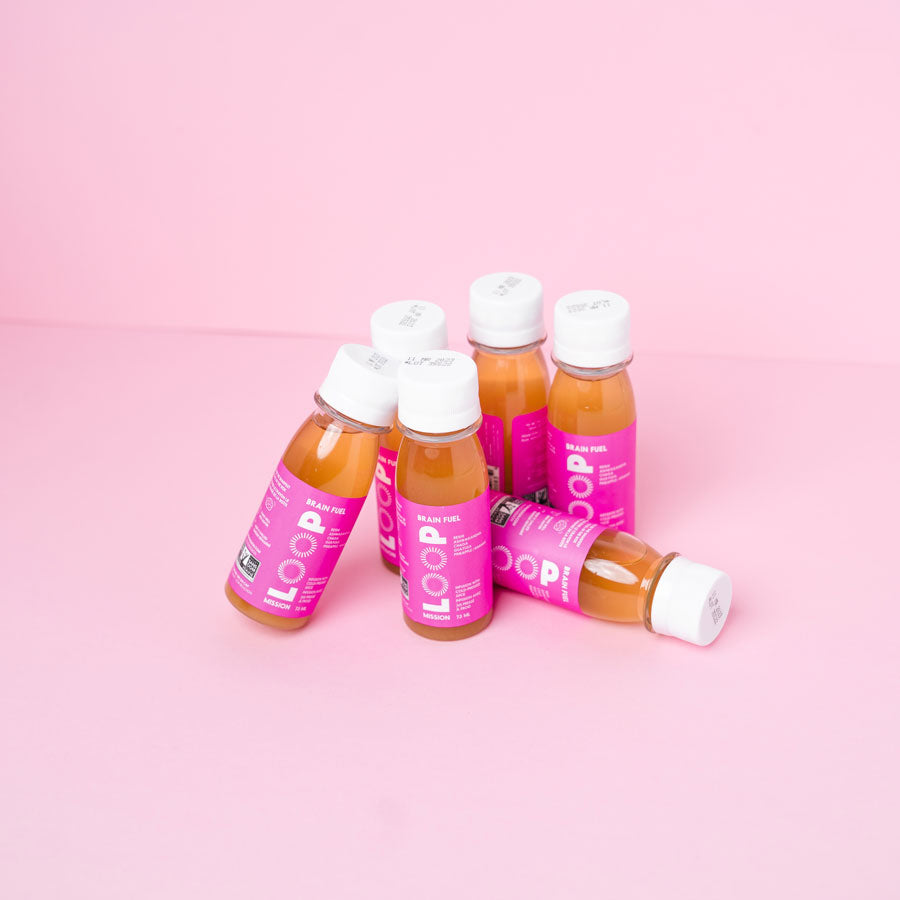 Loop Booster Shot BRAIN FUEL SHOT 73ml - Cold-Pressed Wellness Shot - LOOP Mission