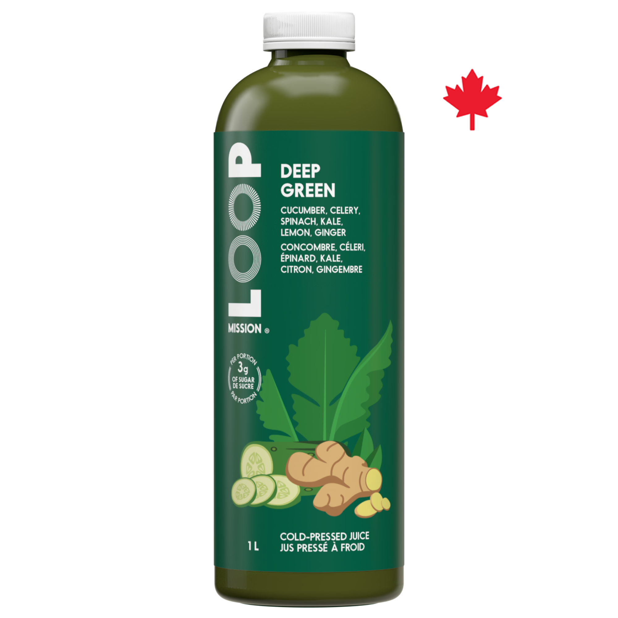 DEEP GREEN 1L - Cold Pressed Juice - LOOP Mission