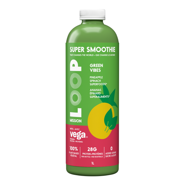 GREEN VIBES 1L - Protein Cold-Pressed Smoothies - LOOP Mission GREEN VIBES 1L - Protein Cold-Pressed Smoothies - LOOP Mission