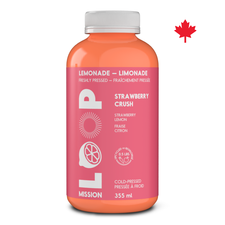 STRAWBERRY CRUSH 355ml - Cold-Pressed Lemonade - LOOP Mission