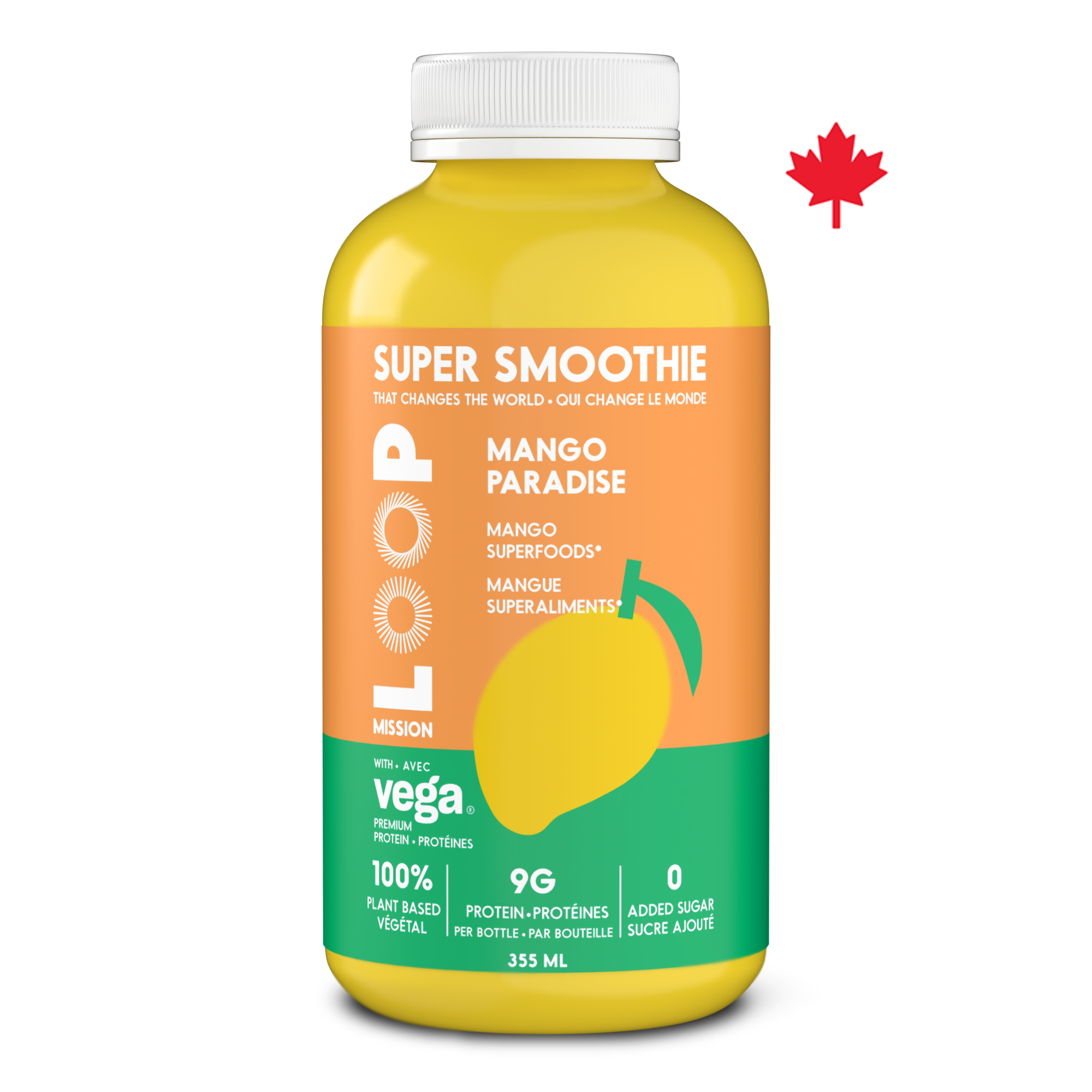 MANGO PARADISE 355ml - Protein Cold-Pressed Smoothies - LOOP Mission